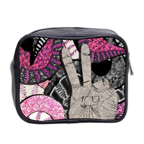 Peace Hand Art Mini Toiletries Bag (Two Sides) from ArtsNow.com Back