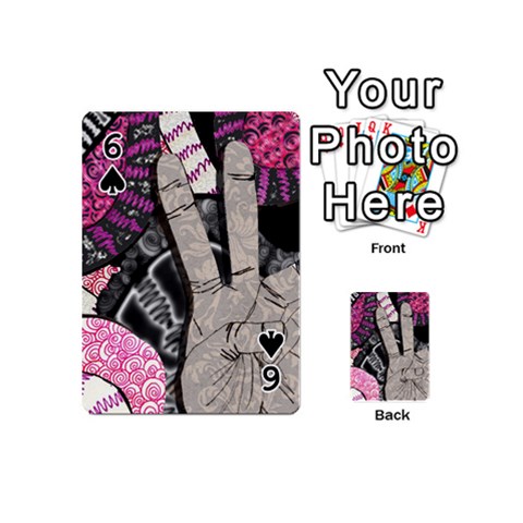 Peace Hand Art Playing Cards 54 (Mini) from ArtsNow.com Front - Spade6