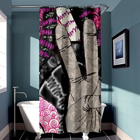 Peace Hand Art Shower Curtain 36  x 72  (Stall) from ArtsNow.com Curtain(36 X72 ) - 33.26 x66.24  Curtain(36 X72 )