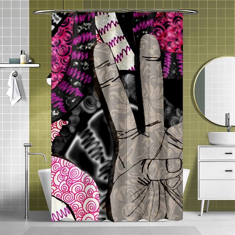 Peace Hand Art Shower Curtain 48  x 72  (Small) from ArtsNow.com Curtain(48  X 72 ) - 42.18 x64.8  Curtain(48  X 72 )