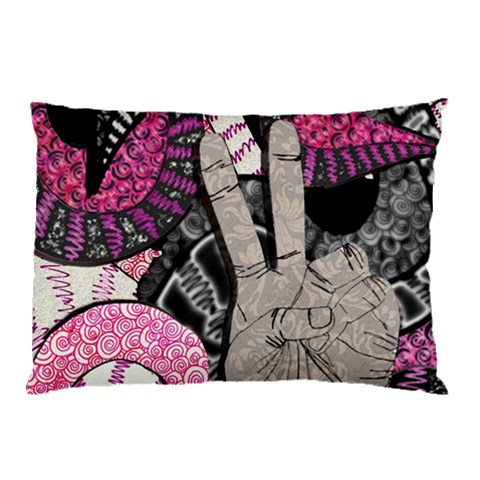 Peace Hand Art Pillow Case (Two Sides) from ArtsNow.com Front