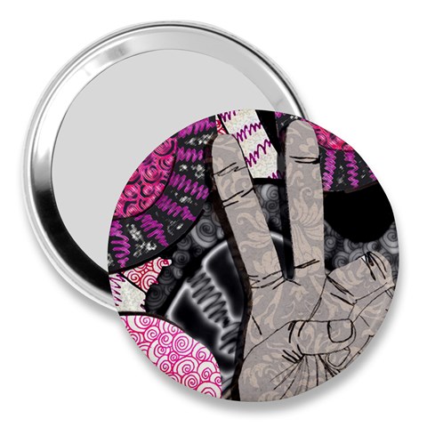 Peace Hand Art 3  Handbag Mirror from ArtsNow.com Front