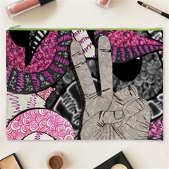 Peace Hand Art Cosmetic Bag (XXXL) from ArtsNow.com Front