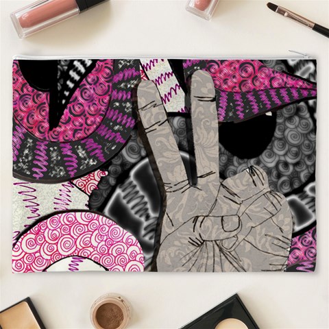 Peace Hand Art Cosmetic Bag (XXXL) from ArtsNow.com Back