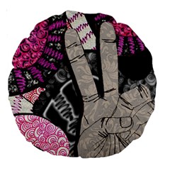 Peace Hand Art Large 18  Premium Round Cushion  from ArtsNow.com Front