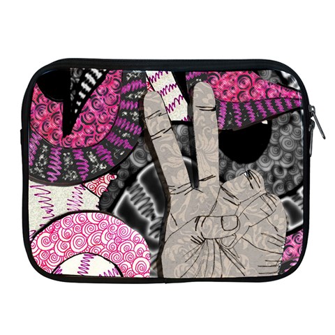 Peace Hand Art Apple iPad Zipper Case from ArtsNow.com Front