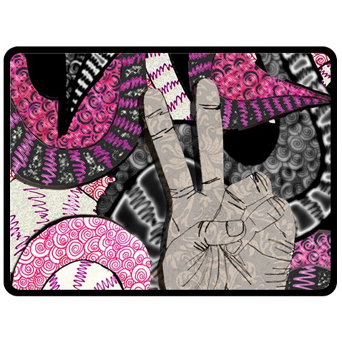 Peace Hand Art Double Sided Fleece Blanket (Large) from ArtsNow.com 80 x60  Blanket Back