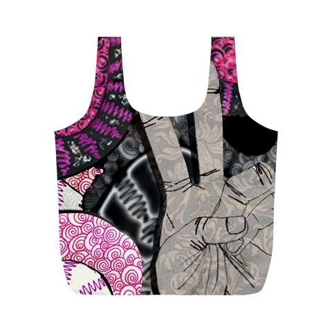 Peace Hand Art Full Print Recycle Bag (M) from ArtsNow.com Back