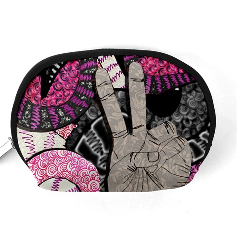 Peace Hand Art Accessory Pouch (Medium) from ArtsNow.com Back