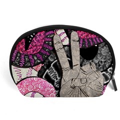 Peace Hand Art Accessory Pouch (Large) from ArtsNow.com Front