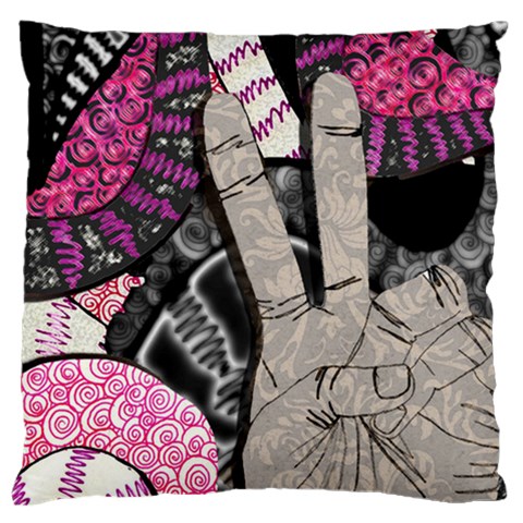 Peace Hand Art Standard Flano Cushion Case (Two Sides) from ArtsNow.com Back