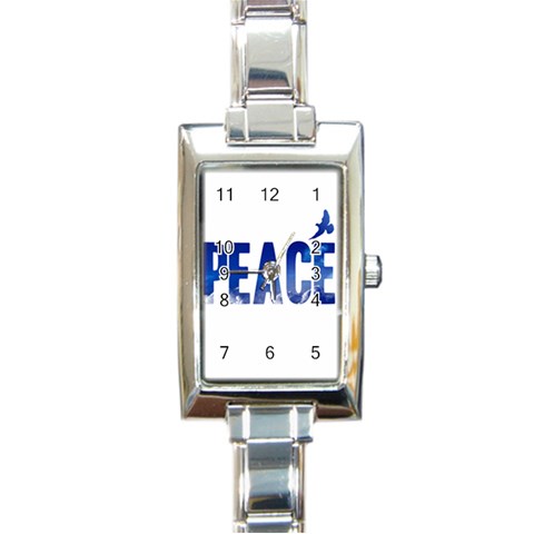 Peace Bird Rectangle Italian Charm Watch from ArtsNow.com Front