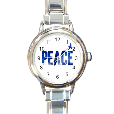 Peace Bird Round Italian Charm Watch from ArtsNow.com Front