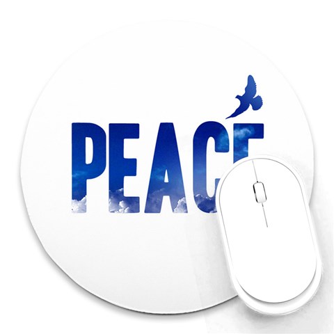 Peace Bird Round Mousepad from ArtsNow.com Front