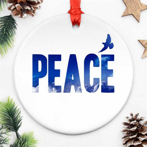 Peace Bird Ornament (Round) from ArtsNow.com Front