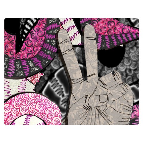 Peace Hand Art Double Sided Flano Blanket (Medium) from ArtsNow.com 60 x50  Blanket Back