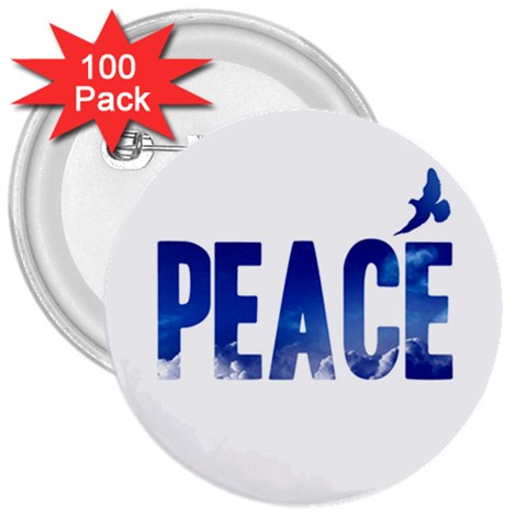 Peace Bird 3  Button (100 pack) from ArtsNow.com Front