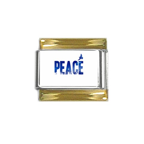 Peace Bird Gold Trim Italian Charm (9mm) from ArtsNow.com Front