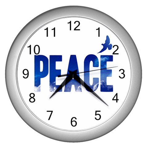 Peace Bird Wall Clock (Silver) from ArtsNow.com Front