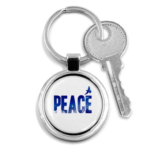 Peace Bird Key Chain (Round) from ArtsNow.com Front