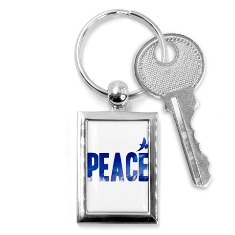 Peace Bird Key Chain (Rectangle) from ArtsNow.com Front