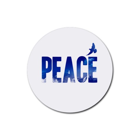 Peace Bird Rubber Round Coaster (4 pack) from ArtsNow.com Front