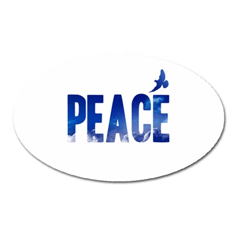 Peace Bird Magnet (Oval) from ArtsNow.com Front