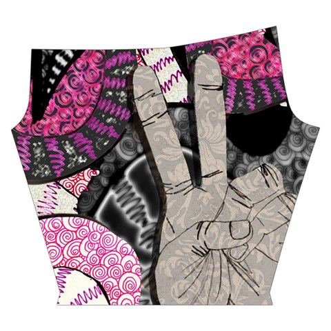 Peace Hand Art Yoga Cropped Leggings from ArtsNow.com Left