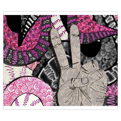 Peace Hand Art Zipper Large Tote Bag from ArtsNow.com Back