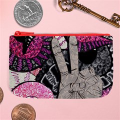 Peace Hand Art Large Coin Purse from ArtsNow.com Front