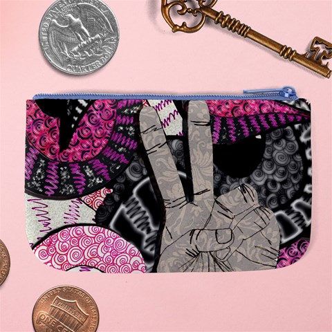 Peace Hand Art Large Coin Purse from ArtsNow.com Back