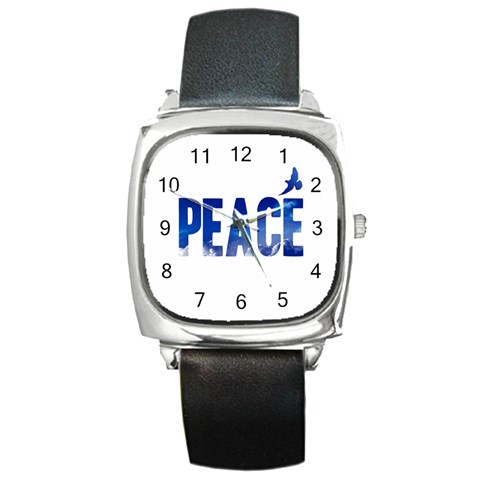 Peace Bird Square Metal Watch from ArtsNow.com Front