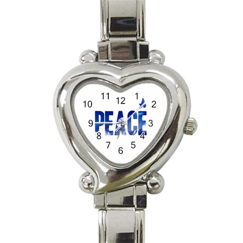 Peace Bird Heart Italian Charm Watch from ArtsNow.com Front