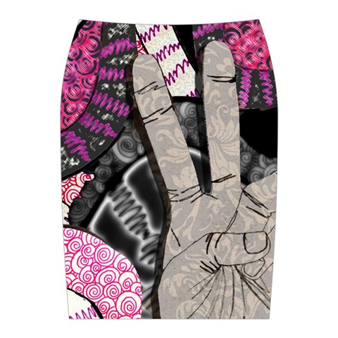 Peace Hand Art Midi Wrap Pencil Skirt from ArtsNow.com Back