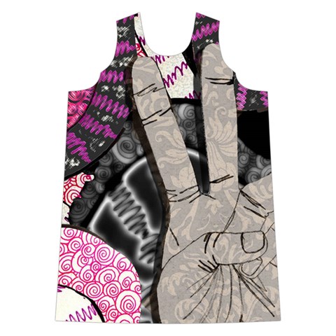 Peace Hand Art Shoulder Cutout Velvet One Piece from ArtsNow.com Front