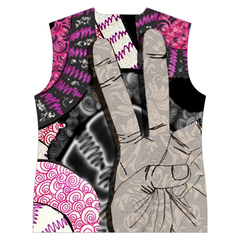 Peace Hand Art Women s Button Up Vest from ArtsNow.com Back