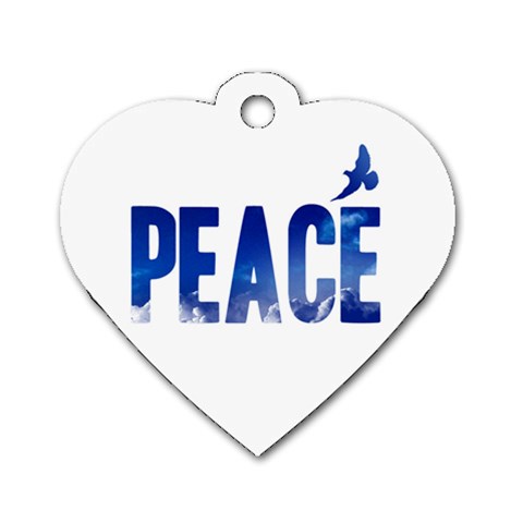 Peace Bird Dog Tag Heart (Two Sides) from ArtsNow.com Front