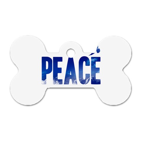 Peace Bird Dog Tag Bone (One Side) from ArtsNow.com Front