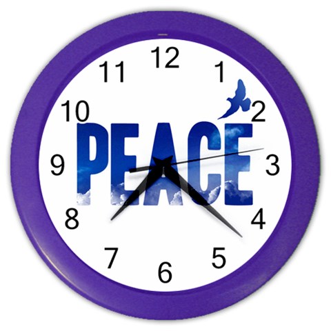 Peace Bird Color Wall Clock from ArtsNow.com Front