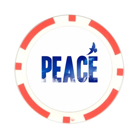 Peace Bird Poker Chip Card Guard from ArtsNow.com Front