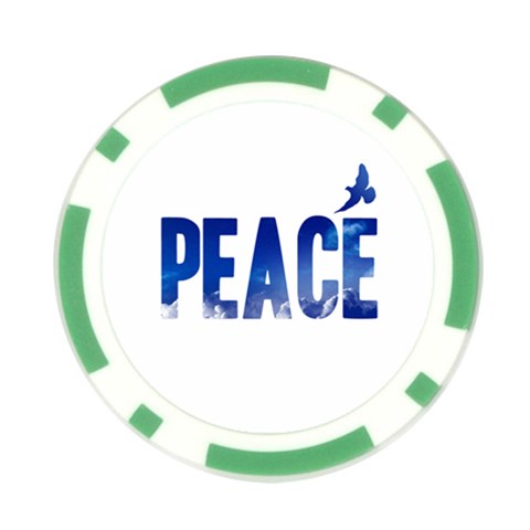 Peace Bird Poker Chip Card Guard from ArtsNow.com Front