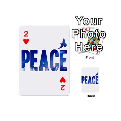 Peace Bird Playing Cards 54 (Mini) from ArtsNow.com Front - Heart2