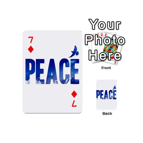 Peace Bird Playing Cards 54 (Mini) from ArtsNow.com Front - Diamond7