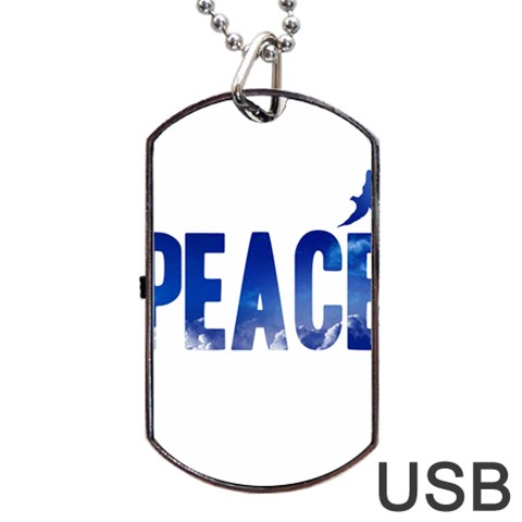 Peace Bird Dog Tag USB Flash (One Side) from ArtsNow.com Front