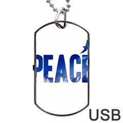 Peace Bird Dog Tag USB Flash (Two Sides) from ArtsNow.com Front