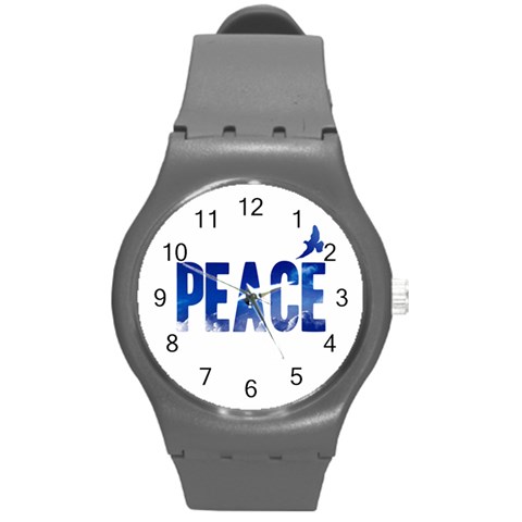 Peace Bird Round Plastic Sport Watch (M) from ArtsNow.com Front