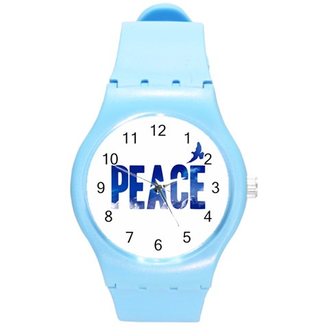 Peace Bird Round Plastic Sport Watch (M) from ArtsNow.com Front