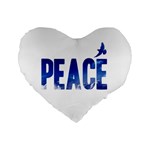 Peace Bird Standard 16  Premium Heart Shape Cushion 