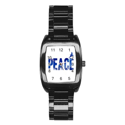 Peace Bird Stainless Steel Barrel Watch from ArtsNow.com Front