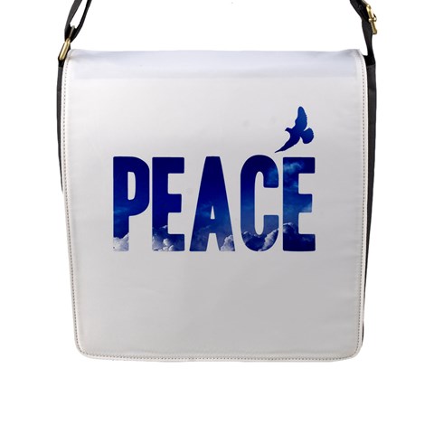 Peace Bird Flap Closure Messenger Bag (L) from ArtsNow.com Front